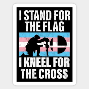 I Stand For The Flag And Kneel For The Cross Trans Rights Sticker